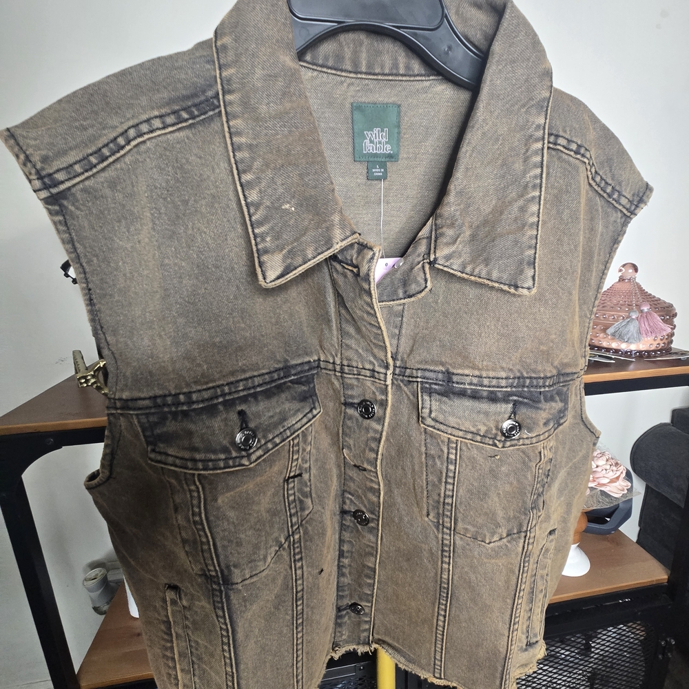 Wild Fable Olive Denim Vest